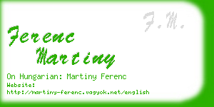 ferenc martiny business card